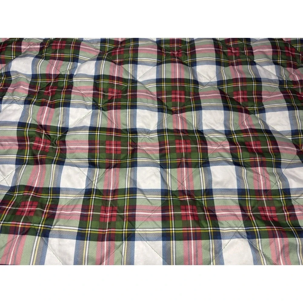 Eddie Bauer Throw Blanket Down Holiday Plaid Sherpa Puffer Camping Packable